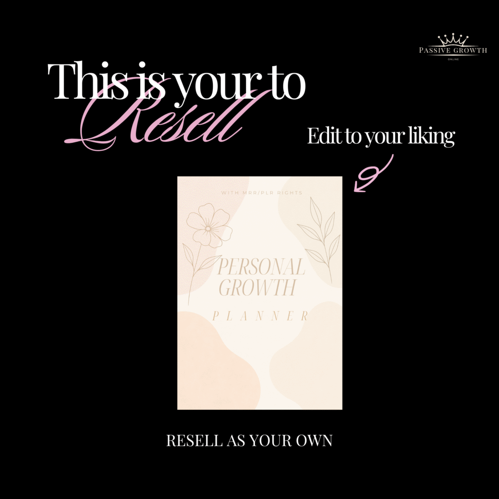 Reselling Instructions Personal Growth Planner | Canva Editable Template | MRR PLR