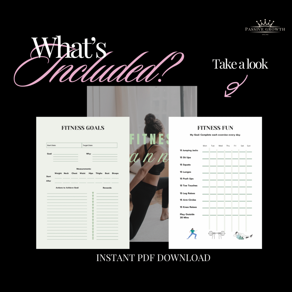 Canva Editable Template Fitness Planner | MRR PLR